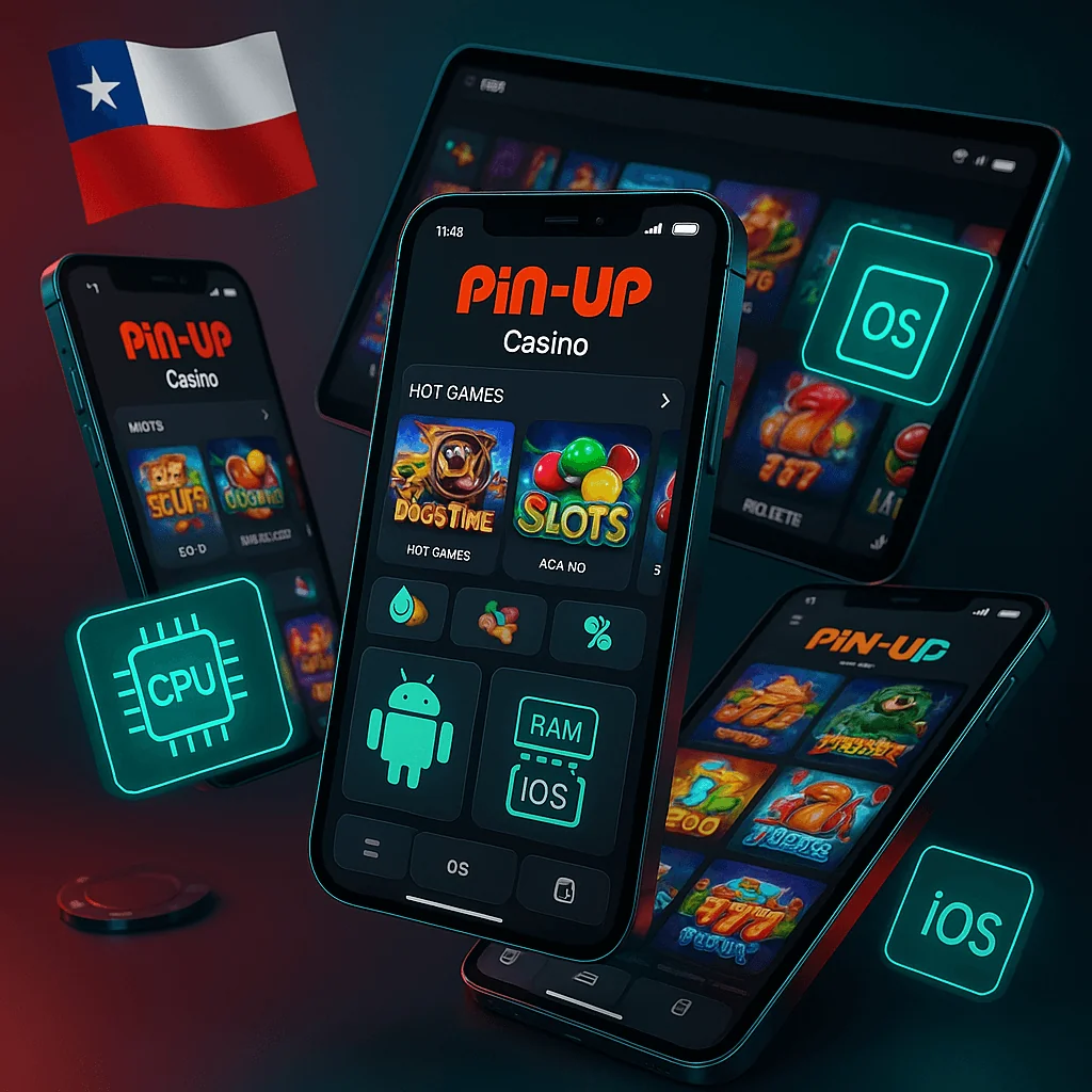 Gráfico que muestra los requisitos mínimos y los dispositivos compatibles con la aplicación de Pin-Up.