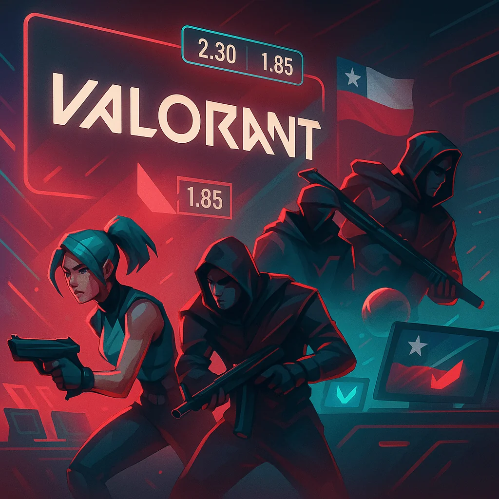 Equipo de Valorant en torneo competitivo con apuestas disponibles en Pin Up Bet.